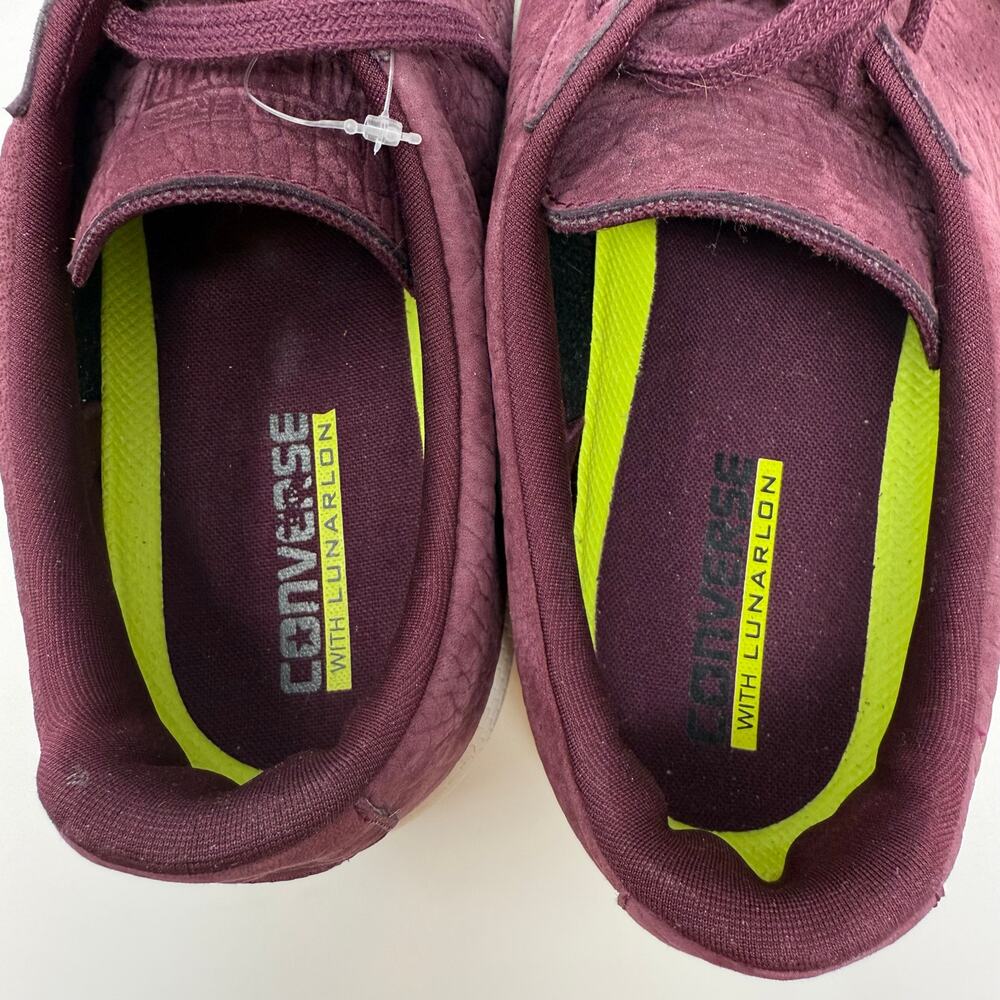Converse With Lunaron Unisex 9 Maroon Pebbled Faux Suede Preppy Comfy 1S01252 - Picture 10 of 13